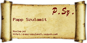 Papp Szulamit névjegykártya