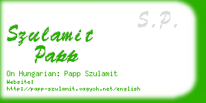 szulamit papp business card